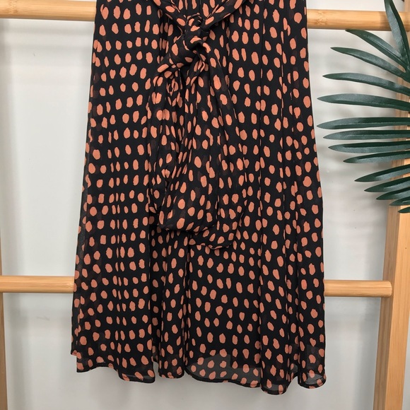 SOLD Witchery Chestnut Print Trim Sleeve Dress 4 - Picture 6 of 13